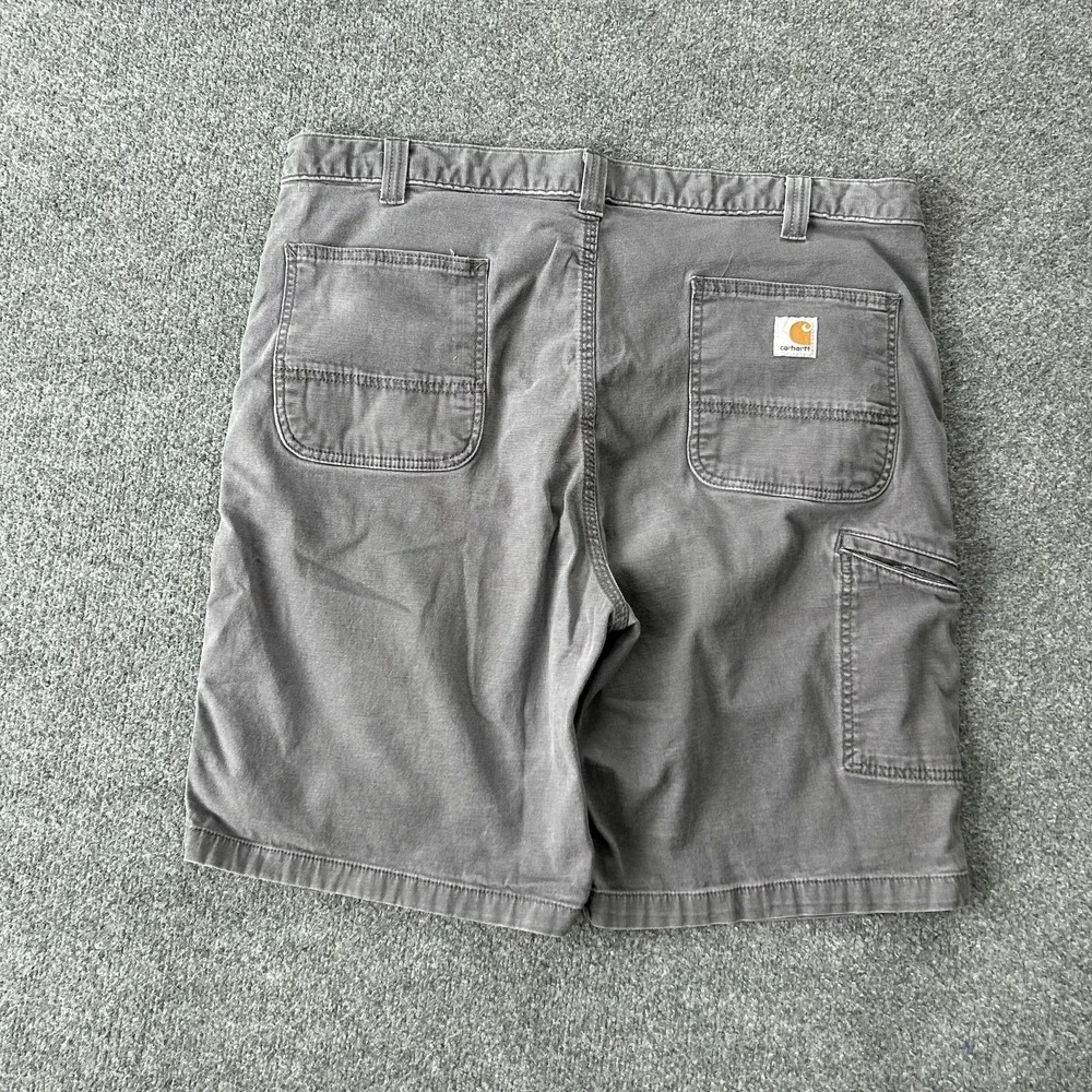 Carhartt Chino Shorts Mens 40 Gray Relaxed Fit Canvas Work Utility 9‎ Inseam